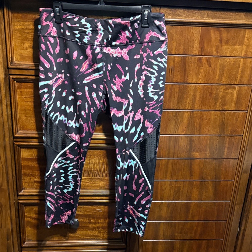 Avia Women's Athletic Shorts - Pink and Blue Pattern